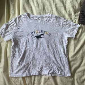 Multicolored embroidered Hollister cropped cotton T-shirt